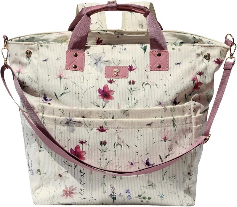 ESVAN Diaper Tote Bag Totepack Backpack Crossbody Bag 3 in 1 for Women Laptop Backpack Multifunctional with Insulated Pockets - Image 1